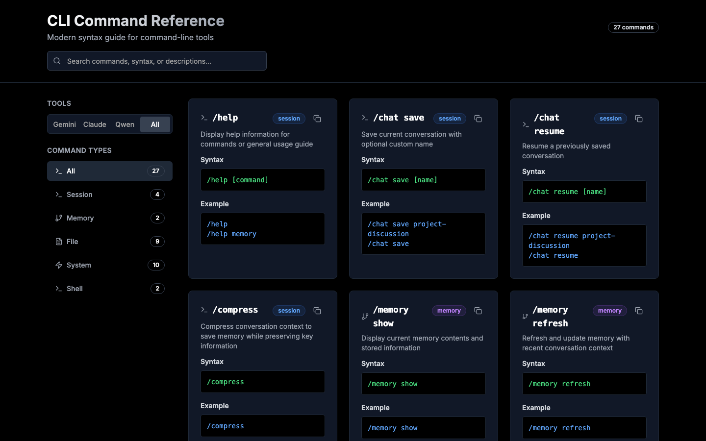 CLI Command Reference
